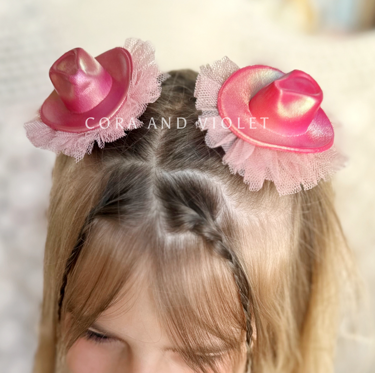 Mini cowgirl piggy clips